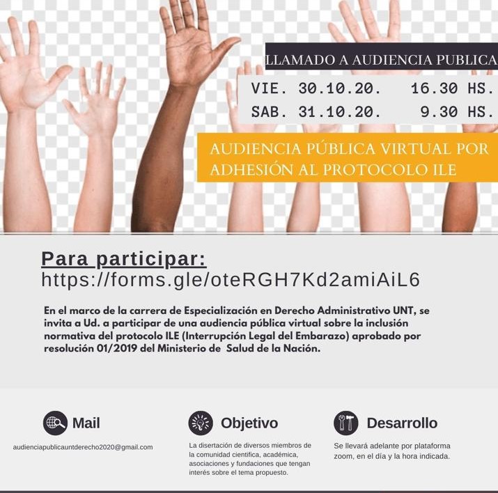 Convocatoria a audiencia pública virtual: la UNT por la adhesión al protocolo ILE