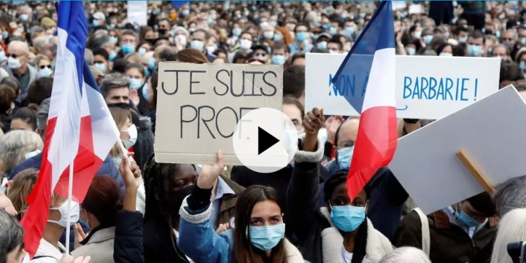 “Je suis prof”, los franceses protestan tras la decapitación de un profesor en París
