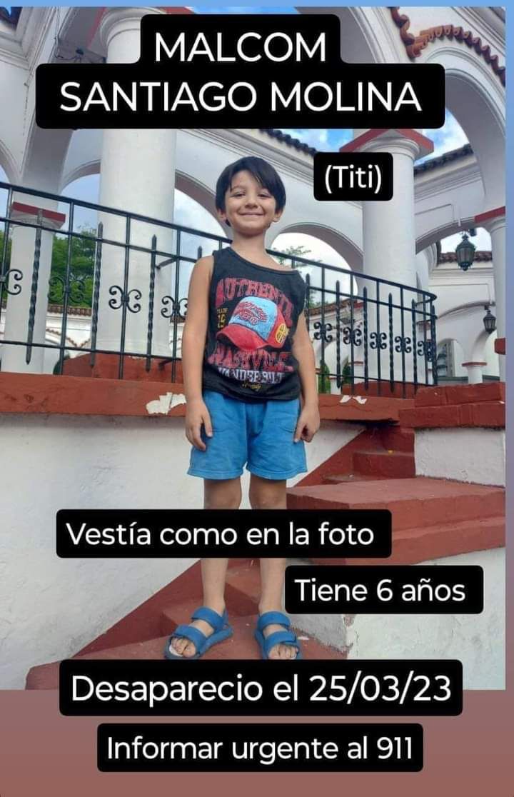 Buscan desesperadamente a un niño tucumano