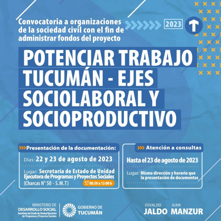 Potenciar Trabajo Tucumán: convocan a organizaciones a administrar fondos