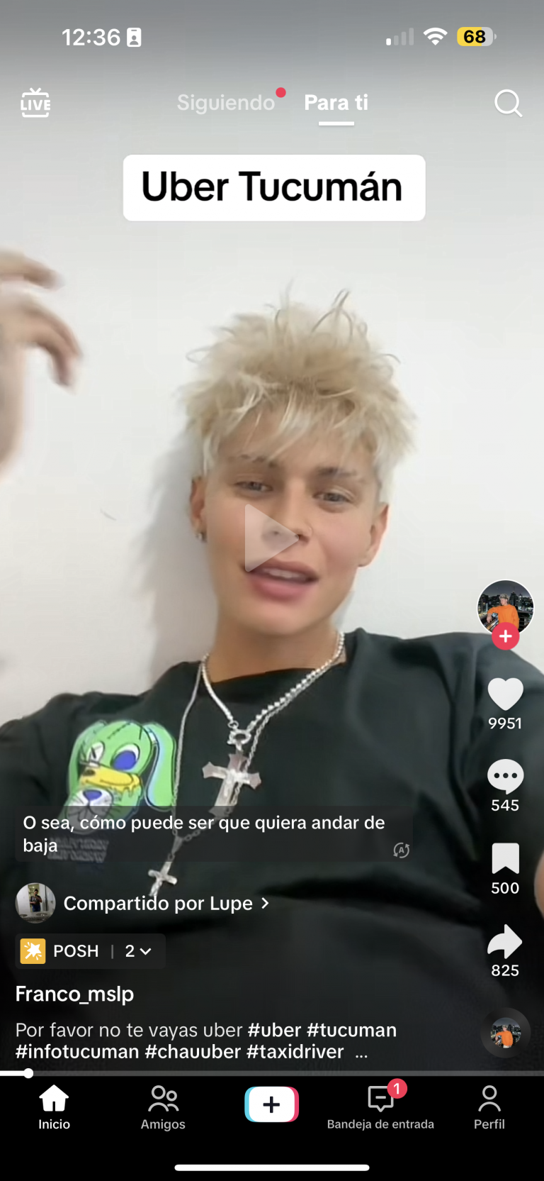 VIDEO: la queja de un influencer tucumano por la prohibición de Uber