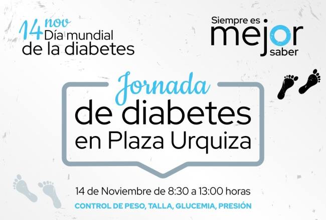 Día Mundial de la Diabetes: control de talla, peso y glucemia en la Plaza Urquiza