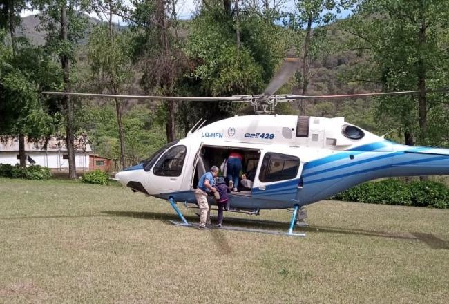 Dos menores de Alta Montaña necesitaron ser trasladados en helicóptero hasta el hospital Avellaneda