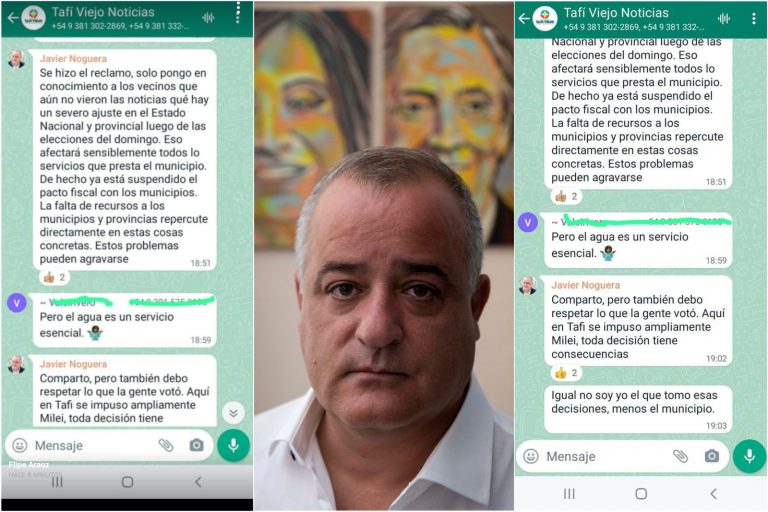 ¿Javier Noguera dice que en Tafí Viejo no tienen agua porque votaron a Milei?
