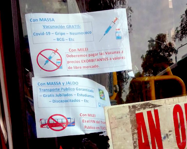 La campaña del miedo llegó a Tucumán: carteles en los omnibus