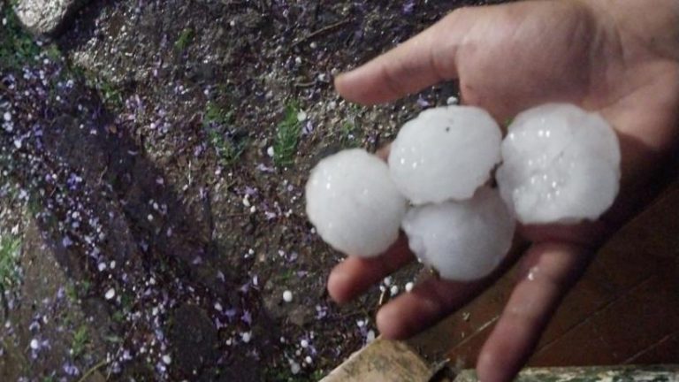 Tormenta con granizo de tamaño extraordinario causa asombro y daños en Tucumán