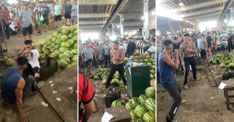 Duelo violento en el Mercofrut: puesteros y changarines se enfrentan
