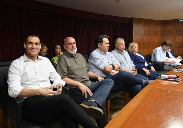De izquierda a derecha, Hernán Iramain (Presidente), Eduardo Mesón (Vocal Titular), Rubén Urueña (h) (Vocal Titular), y Edmundo Antonio Ortiz Tanco (Secretario).