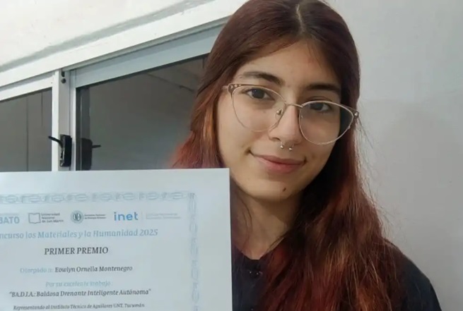 Eowlyn Montenegro, de Juan Bautista Alberdi, será la única argentina en misión espacial en India