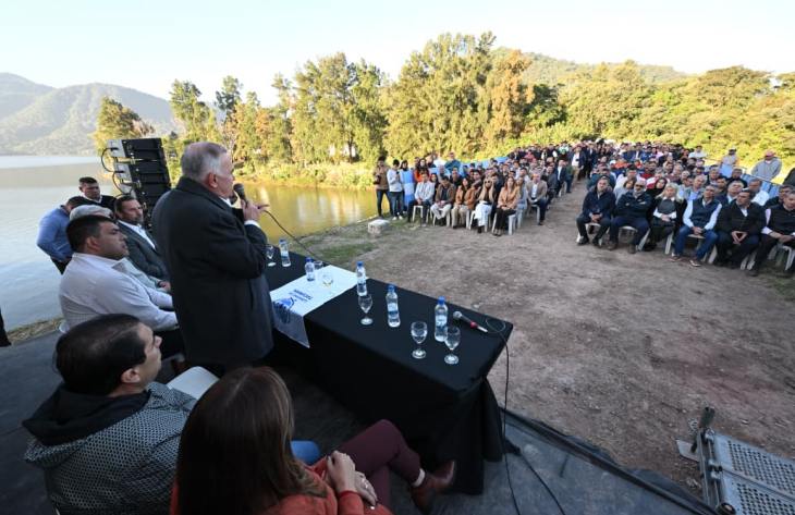 Jaldo encabezó la reparación integral de la represa lateral n° 3 en El Cadillal con recursos provinciales