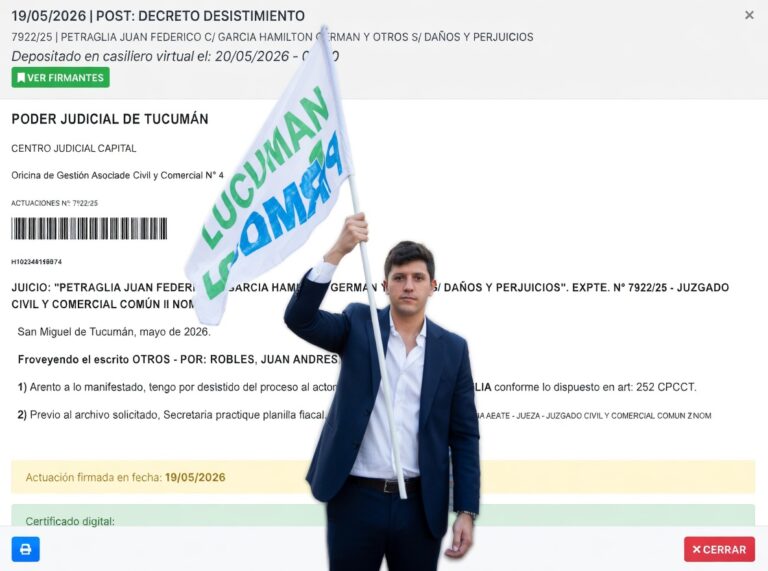 El cisnerismo da marcha atrás: Petraglia desistió de su infundada demanda al editor de El Federalista