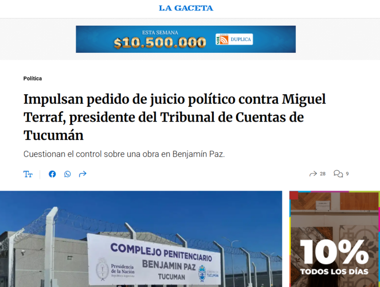 Jefes de Sección del Tribunal de Cuentas denuncian que el pedido de Juicio Político es una operación de prensa