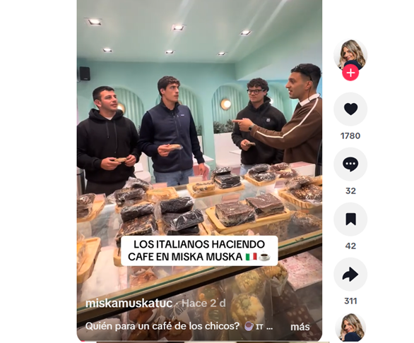 ¿Aprobado por italianos? Agustina Resino los invitó a probar las delicias de Miska Muska y el video se volvió viral