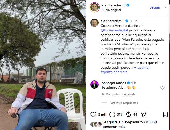 El singular reclamo de Alan Paredes a un dirigente de LLA se vio opacado por un detalle en su pantalón