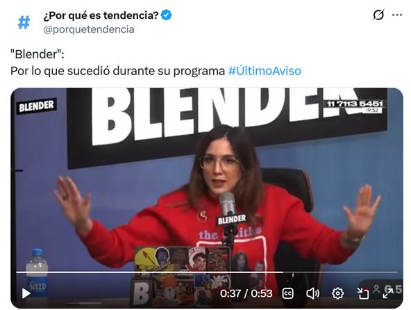 El escándalo en vivo de “Blender” que cortó “Último Aviso”