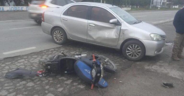 Violento choque en la vieja Ruta 38: un motociclista de Aguilares sufrió una fractura en Alto Verde