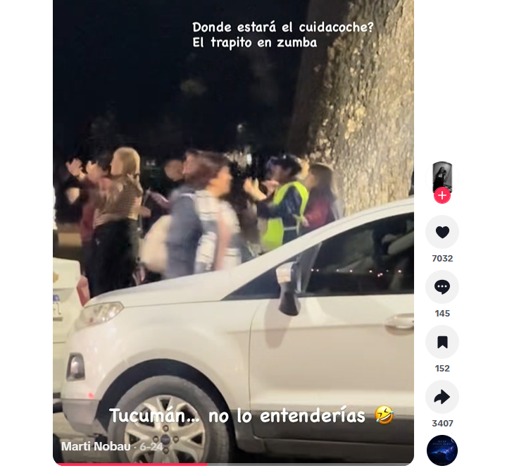 Insólito momento en Tucumán: un cuidacoches usó los gimnasios al aire libre en medio de su jornada laboral y causó furor en redes