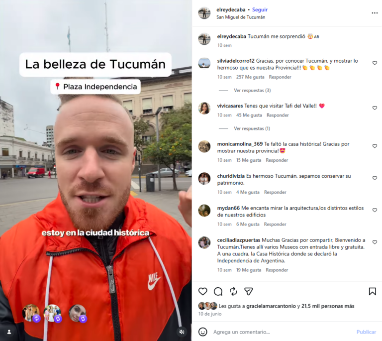 «Tucumán me sorprendió»: «El Rey de CABA» quedó fascinado con la provincia y reaccionó en redes