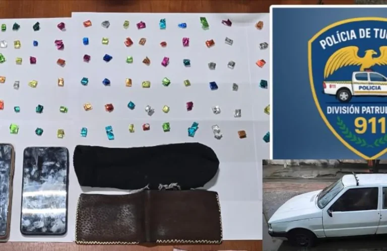 La Policía de Tucumán incautó más de 100 envoltorios de cocaína tras un operativo de control en la Capital