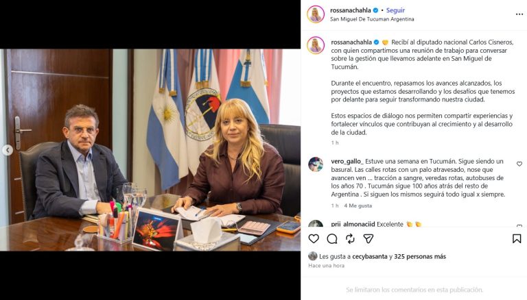 Envuelta en escándalos, Chahla recibe a Cisneros en un público desafío a Jaldo
