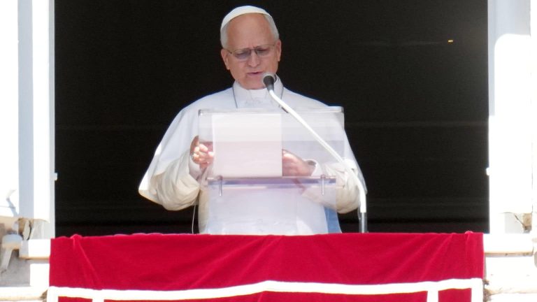 Papa León XIV durante el Ángelus